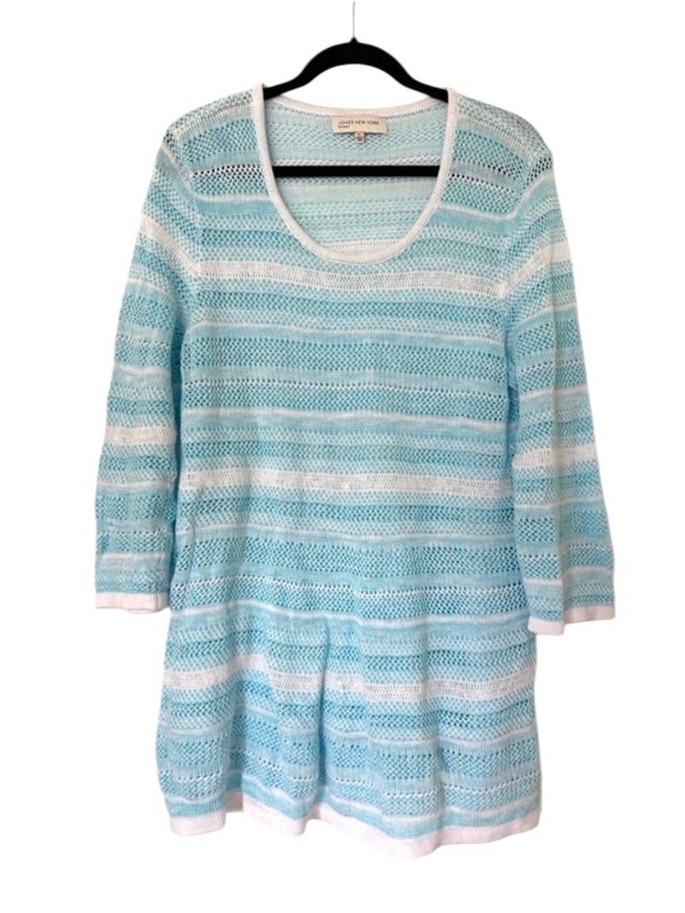 Jones New York Lightweight Knit Spring Summer Sweater Pastel Women’s XL Blue